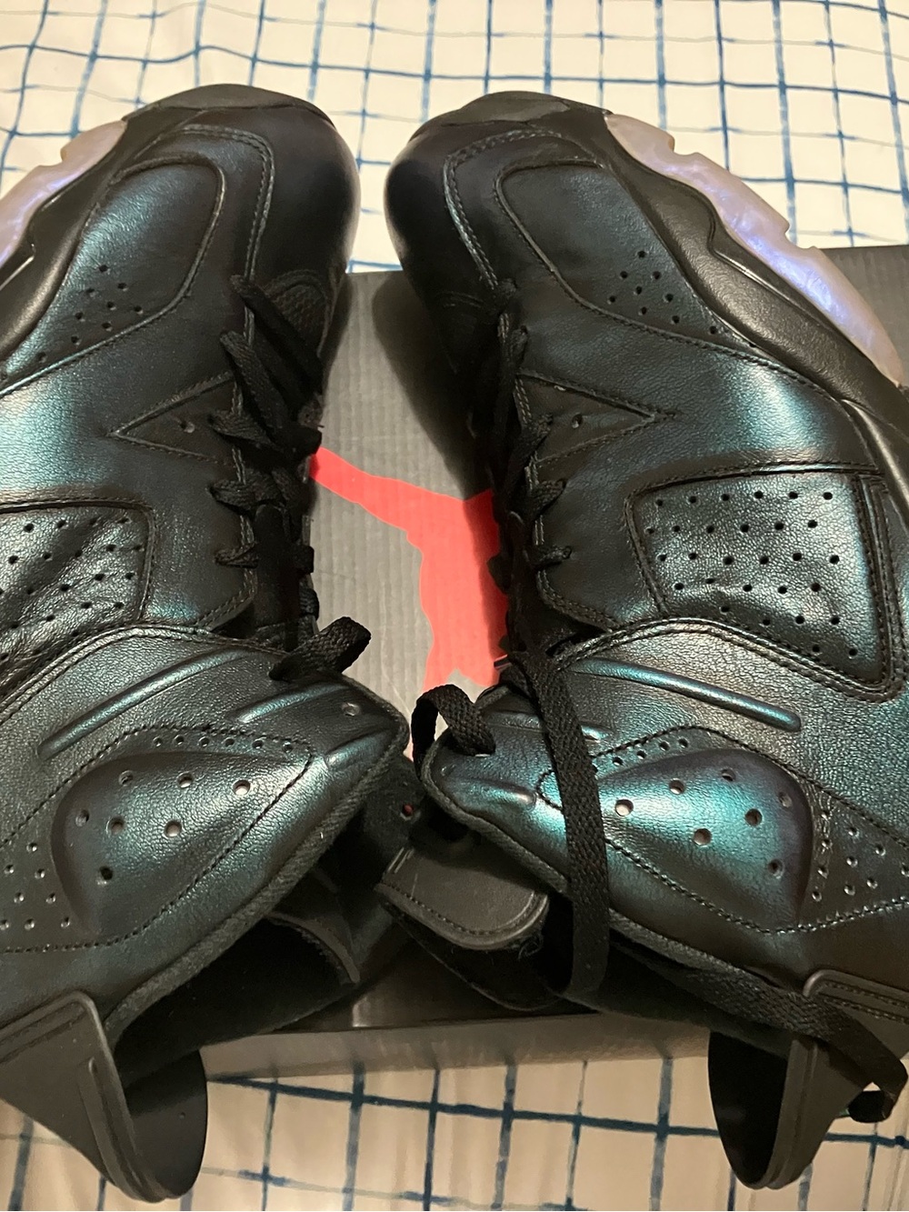 Jordan Men's Black Basketball Sneakers with Iridescent Sheen